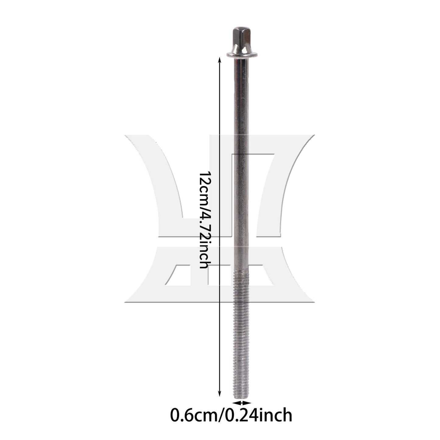 BQLZR M6 Thread Dia Drum Tension Rods 130mm Length Drum Kit Screws Silver