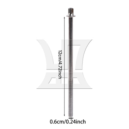 BQLZR M6 Thread Dia Drum Tension Rods 130mm Length Drum Kit Screws Silver