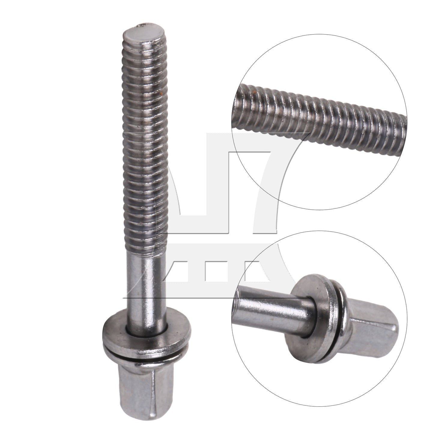 BQLZR  1/5" Drum Tight Screws Tension Rods Percussion Replacement Silver