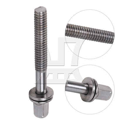 BQLZR  1/5" Drum Tight Screws Tension Rods Percussion Replacement Silver