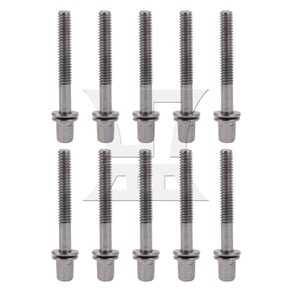 BQLZR  1/5" Drum Tight Screws Tension Rods Percussion Replacement Silver