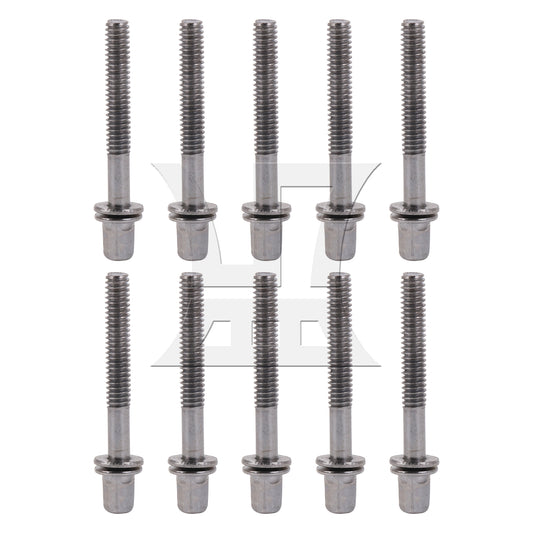 BQLZR  1/5" Drum Tight Screws Tension Rods Percussion Replacement Silver