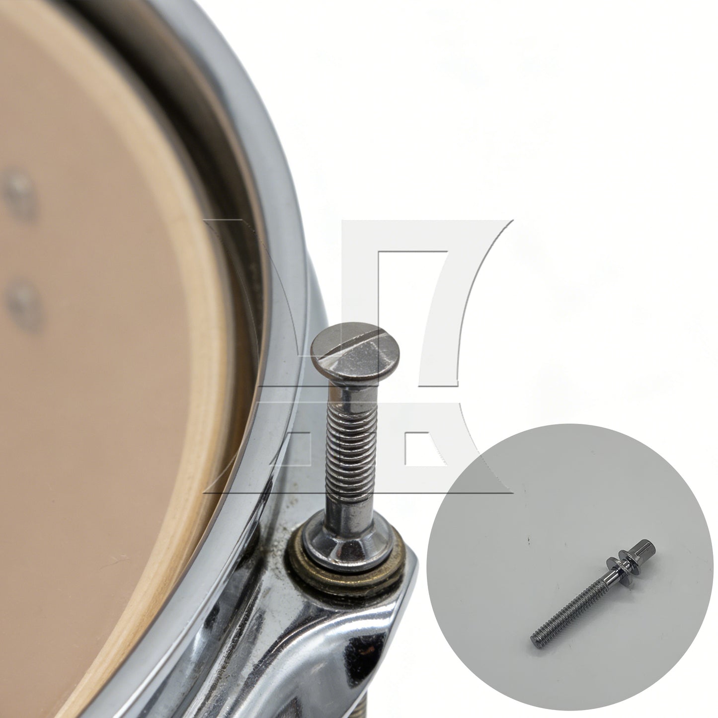 BQLZR  1/5" Drum Tight Screws Tension Rods Percussion Replacement Silver