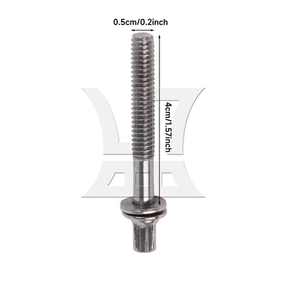 BQLZR  1/5" Drum Tight Screws Tension Rods Percussion Replacement Silver