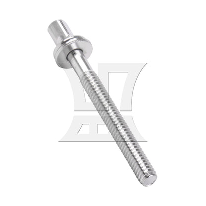 BQLZR 1/5 Inch Drum Percussion Tension Rods Screw 50mm with Gaskets Silver