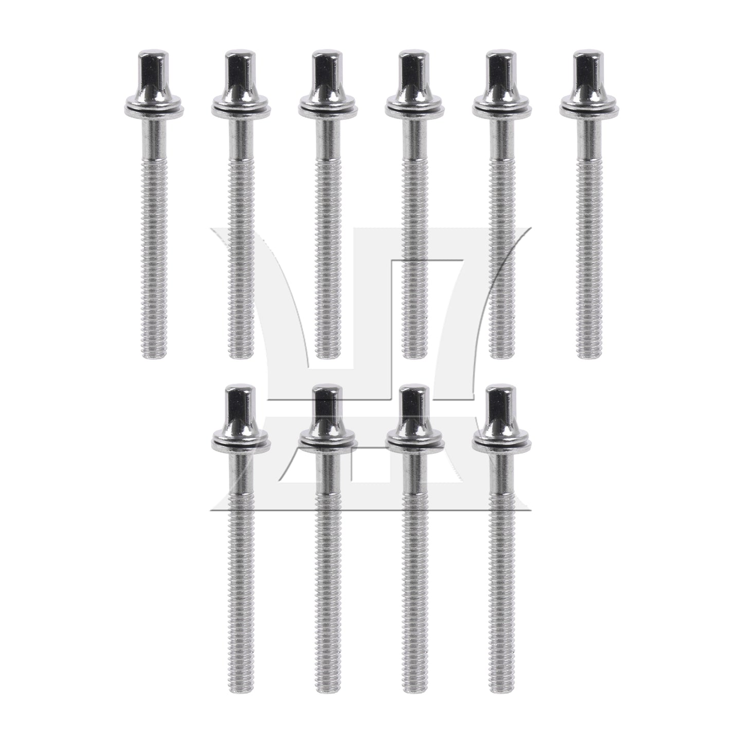 BQLZR 1/5 Inch Drum Percussion Tension Rods Screw 50mm with Gaskets Silver