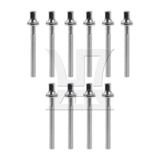 BQLZR 1/5 Inch Drum Percussion Tension Rods Screw 50mm with Gaskets Silver