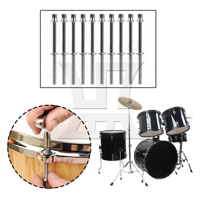 BQLZR Drum Tension Rods Iron M5 Thread 80mm for Percussion with Gaskets