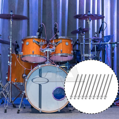 BQLZR Drum Tension Rods Iron M5 Thread 80mm for Percussion with Gaskets