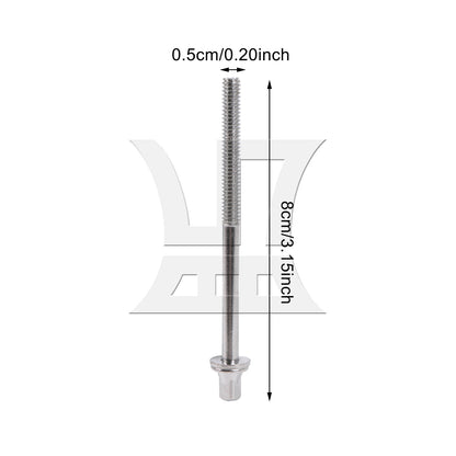 BQLZR Drum Tension Rods Iron M5 Thread 80mm for Percussion with Gaskets