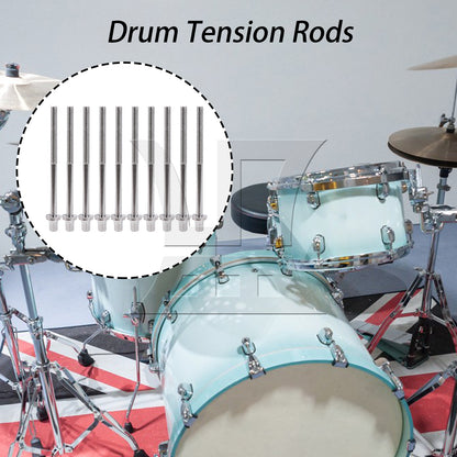 BQLZR Drum Tension Rods Iron M5 Thread 80mm for Percussion with Gaskets