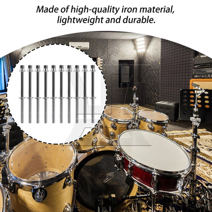 BQLZR Drum Tension Rods Iron M5 Thread 80mm for Percussion with Gaskets