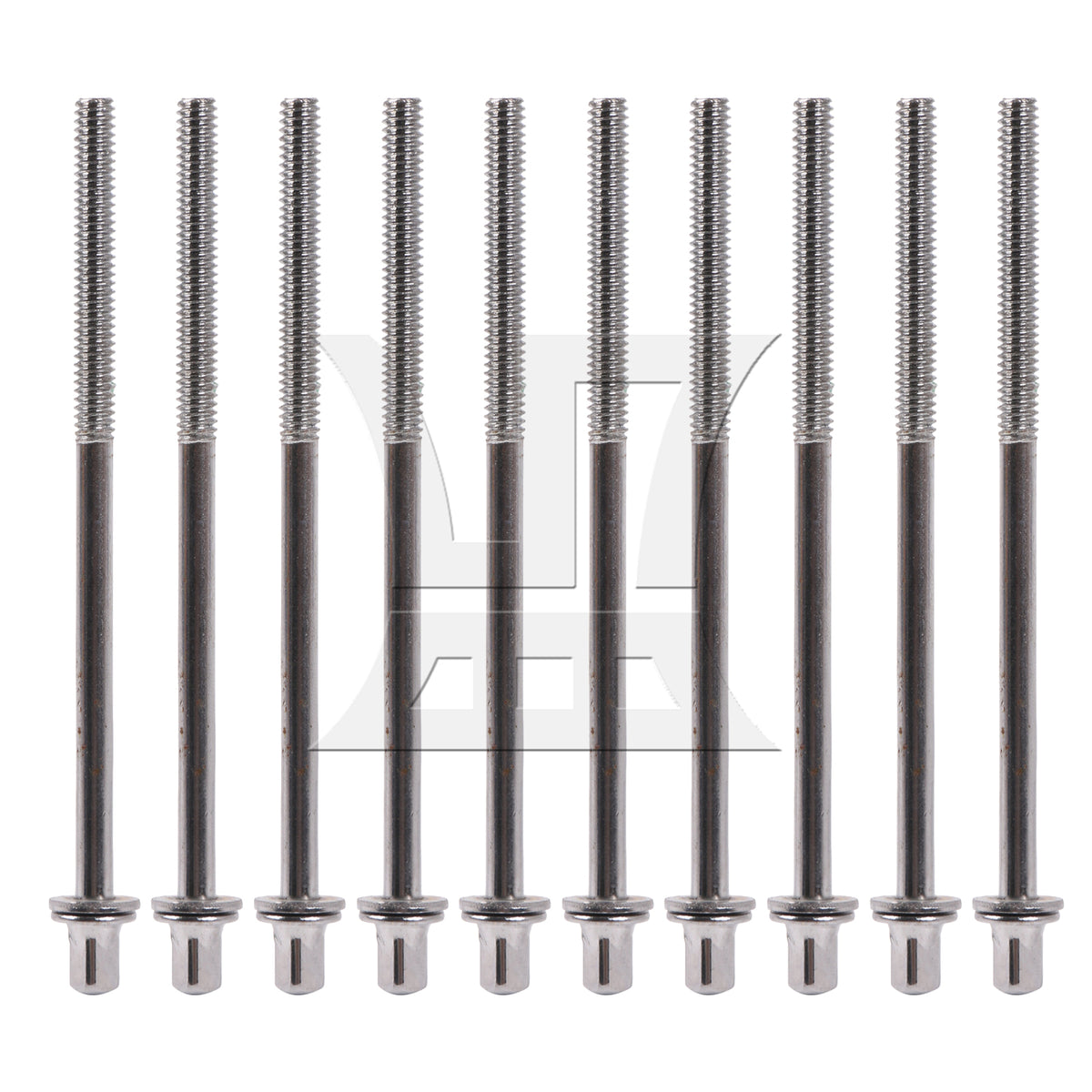 BQLZR 10 Pieces Bass Drum Tension Rods Iron 1/5 Inch 100mm for Percussion Hardware