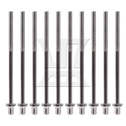 BQLZR 10 Pieces Bass Drum Tension Rods Iron 1/5 Inch 100mm for Percussion Hardware
