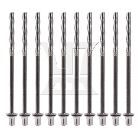 BQLZR 10 Pieces Bass Drum Tension Rods Iron 1/5 Inch 100mm for Percussion Hardware