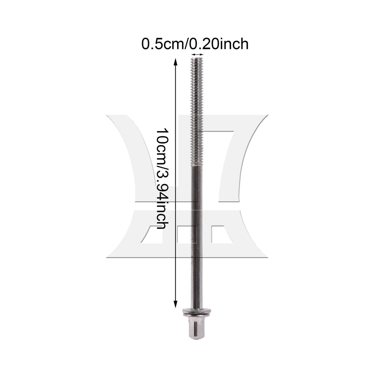 BQLZR 10 Pieces Bass Drum Tension Rods Iron 1/5 Inch 100mm for Percussion Hardware