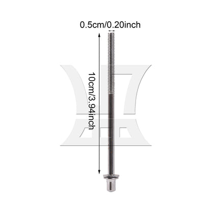 BQLZR 10 Pieces Bass Drum Tension Rods Iron 1/5 Inch 100mm for Percussion Hardware