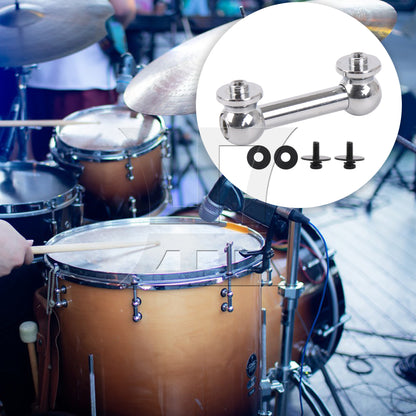BQLZR Professional Metal Drum Lug Double Ends Set for Percussion 2.01 Inch Silver