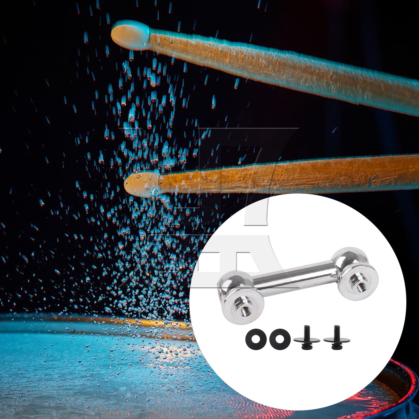 BQLZR Professional Metal Drum Lug Double Ends Set for Percussion 2.01 Inch Silver