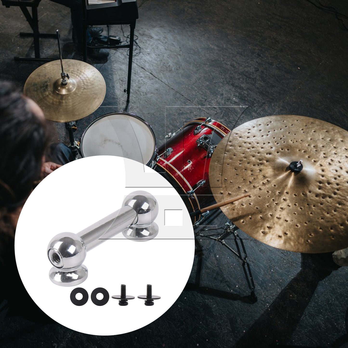 BQLZR Professional Metal Drum Lug Double Ends Set for Percussion 2.01 Inch Silver