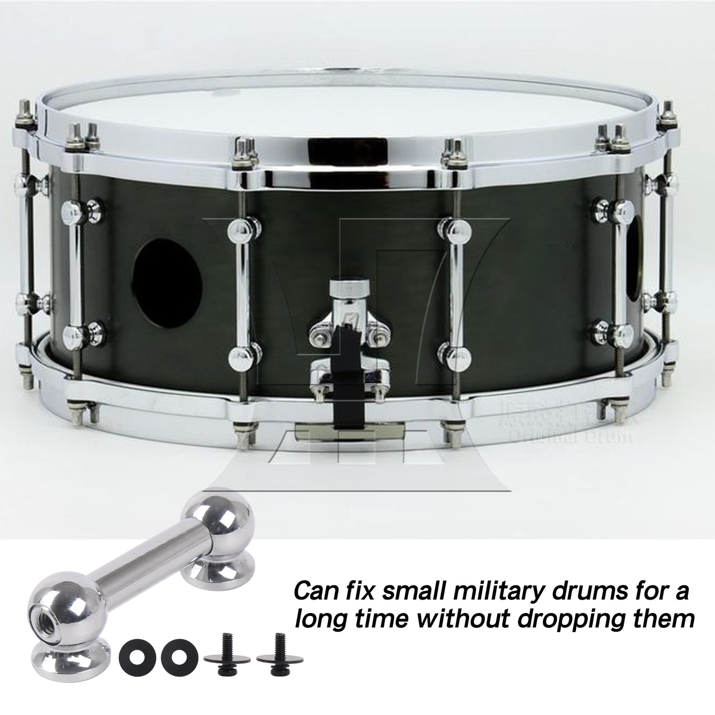 BQLZR Professional Metal Drum Lug Double Ends Set for Percussion 2.01 Inch Silver
