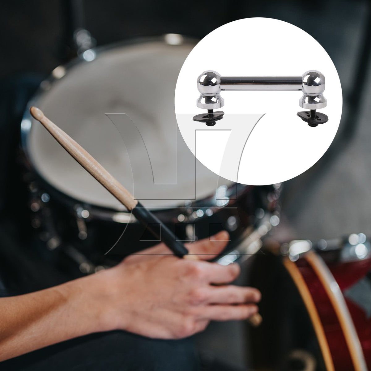 BQLZR Aluminum Double End Drum Lug Percussion 2.6 Inch with Screw Rubber Pads Kit