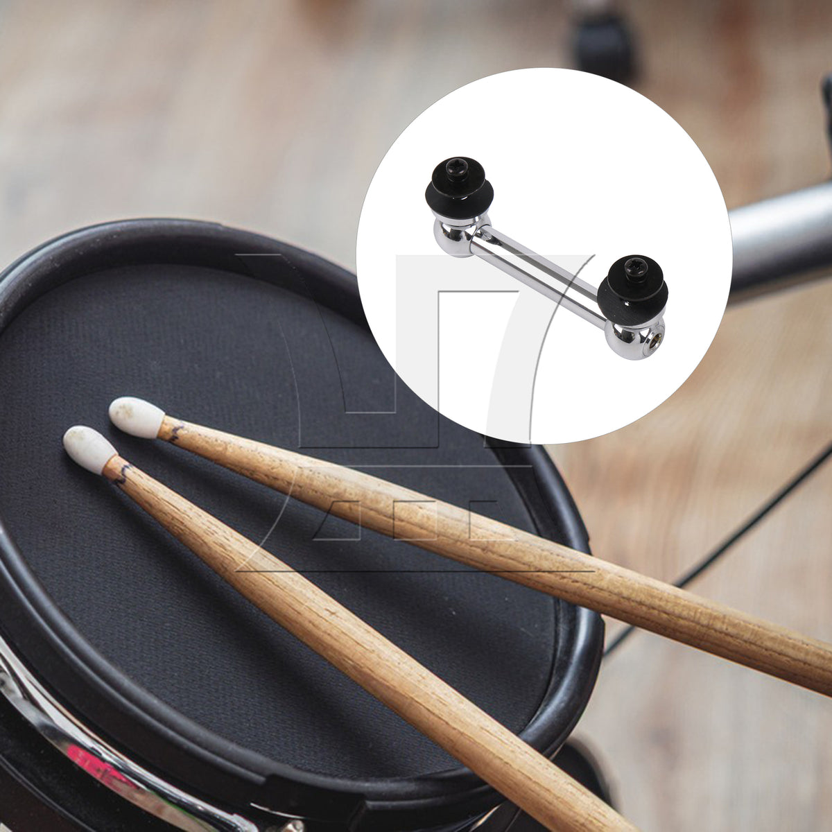 BQLZR Aluminum Double End Drum Lug Percussion 2.6 Inch with Screw Rubber Pads Kit