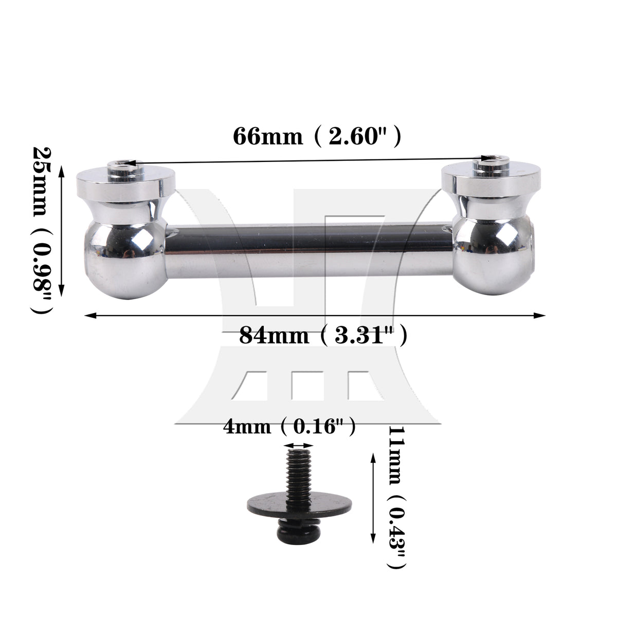 BQLZR Aluminum Double End Drum Lug Percussion 2.6 Inch with Screw Rubber Pads Kit