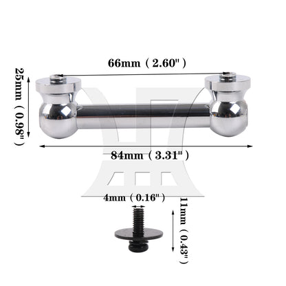 BQLZR Aluminum Double End Drum Lug Percussion 2.6 Inch with Screw Rubber Pads Kit