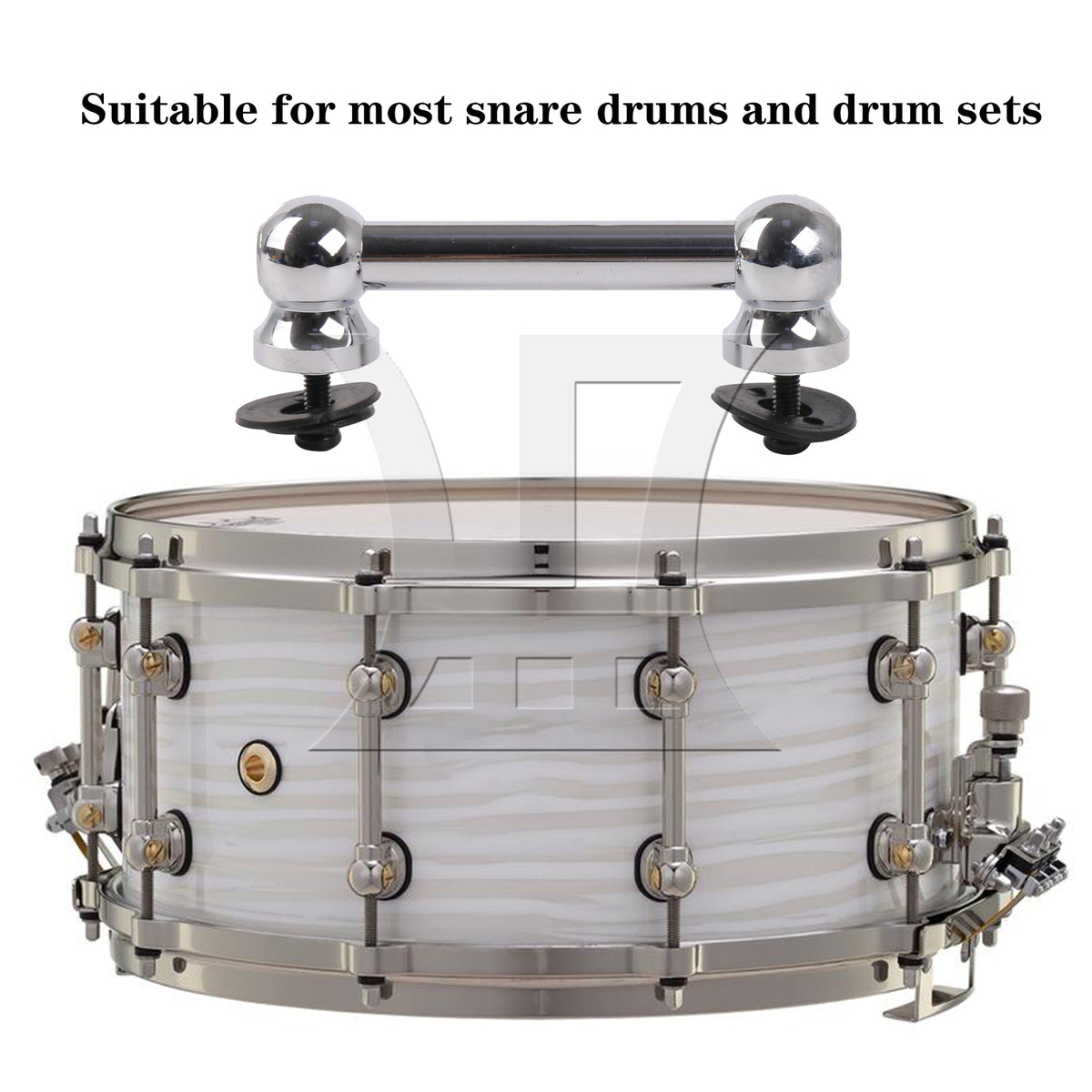 BQLZR Aluminum Double End Drum Lug Percussion 2.6 Inch with Screw Rubber Pads Kit