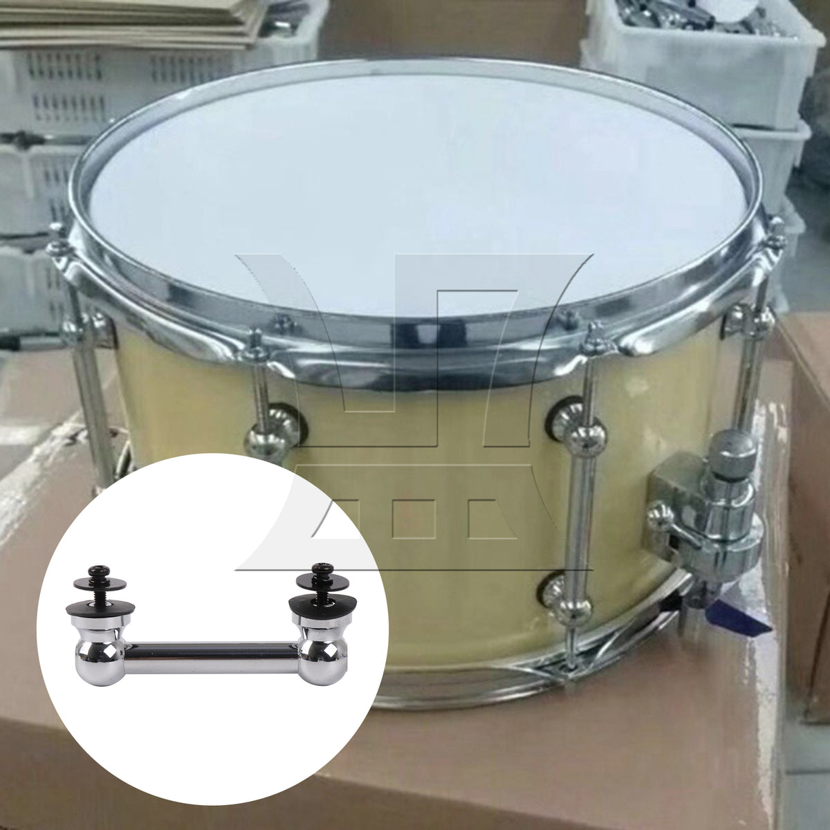 BQLZR Aluminum Double End Drum Lug Percussion 2.6 Inch with Screw Rubber Pads Kit