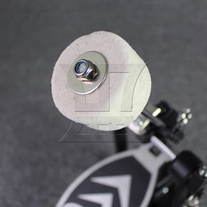 White Round Felt Head Pedal Beater Patch for Bass Drum Practice 0.25" Bent Rod