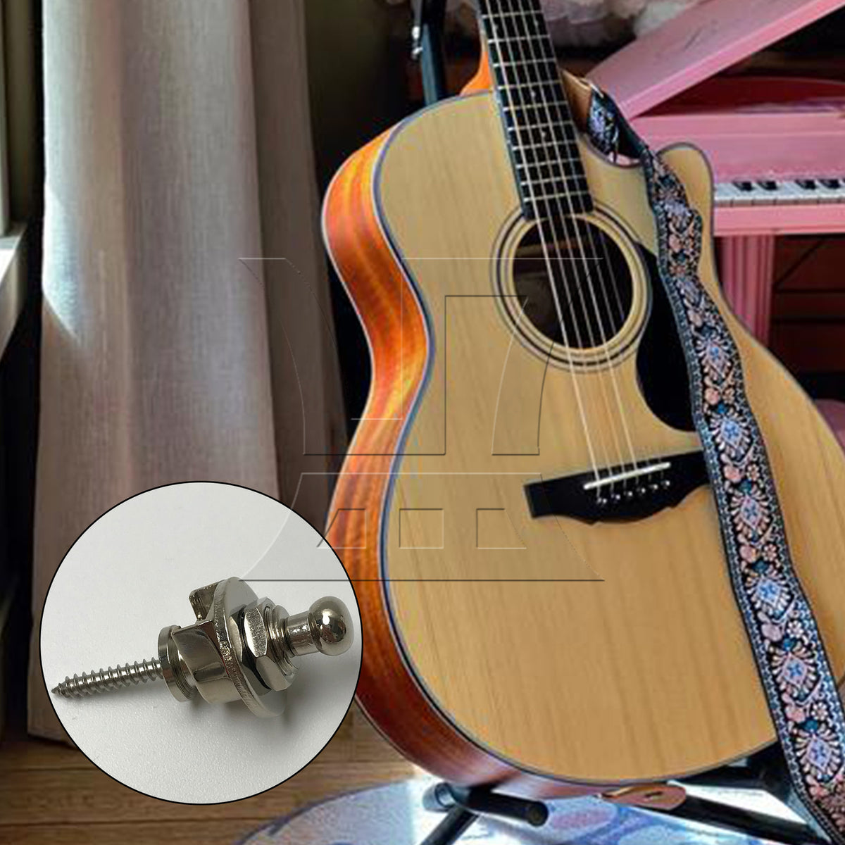 BQLZR 1pc Guitar Strap Lock Chrome for Various Guitars