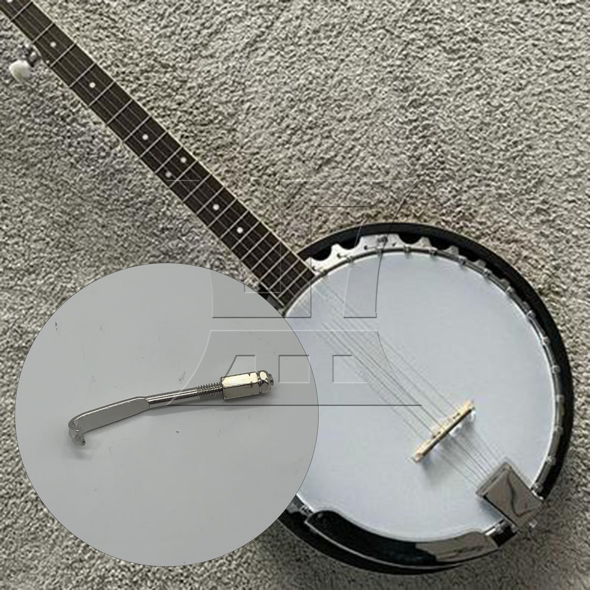 BQLZR 1pc Banjo Hook Bracket Silver for Banjo Repair Replacement