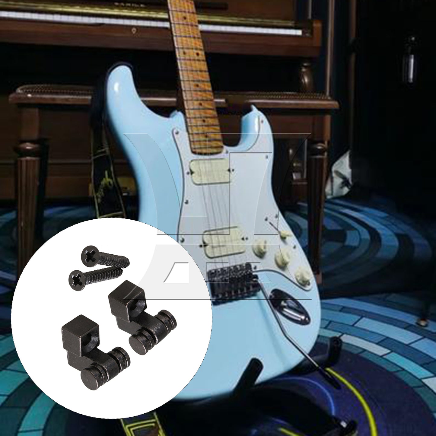 BQLZR 1pc Electric Guitar Roller String Retainer Black Guitar String Stitch Guitar Stitch