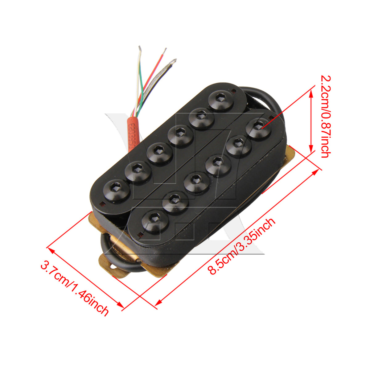 BQLZR 1pc Electric Guitar Double Coil Board Pickup Black Black Wire for Eliminating Noise