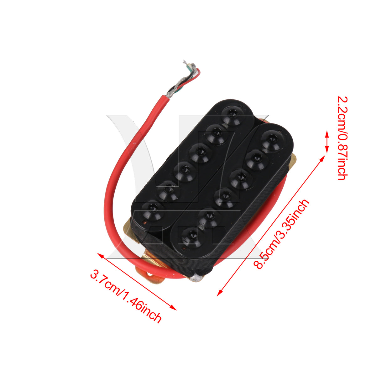 BQLZR 1pc Electric Guitar Double Coil Board Pickup Black Red Wire Musical Instrument Accessories