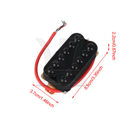 BQLZR 1pc Electric Guitar Double Coil Board Pickup Black Red Wire Musical Instrument Accessories
