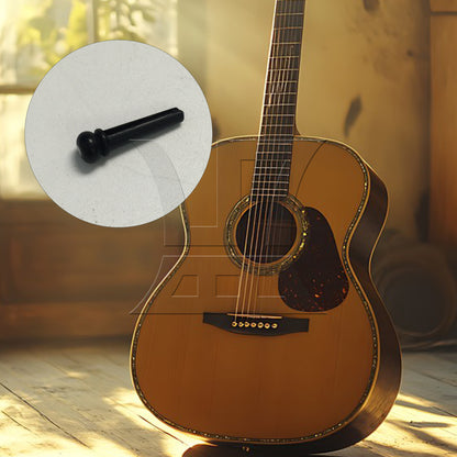 BQLZR 1pc Folk Guitar Ebony Bridge Pin For Guitar Repair Replacement