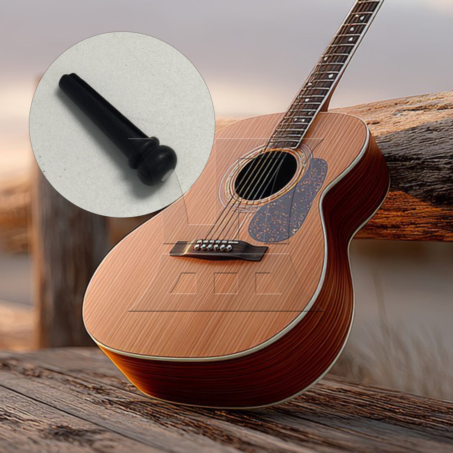 BQLZR 1pc Folk Guitar Ebony Bridge Pin For Guitar Repair Replacement