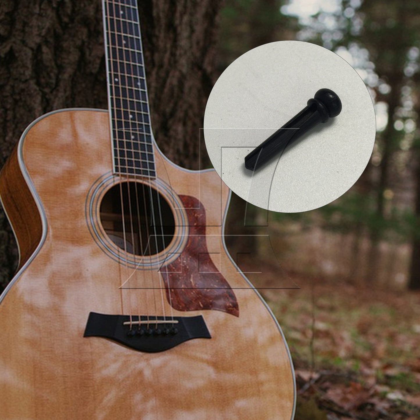BQLZR 1pc Folk Guitar Ebony Bridge Pin For Guitar Repair Replacement