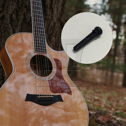 BQLZR 1pc Folk Guitar Ebony Bridge Pin For Guitar Repair Replacement