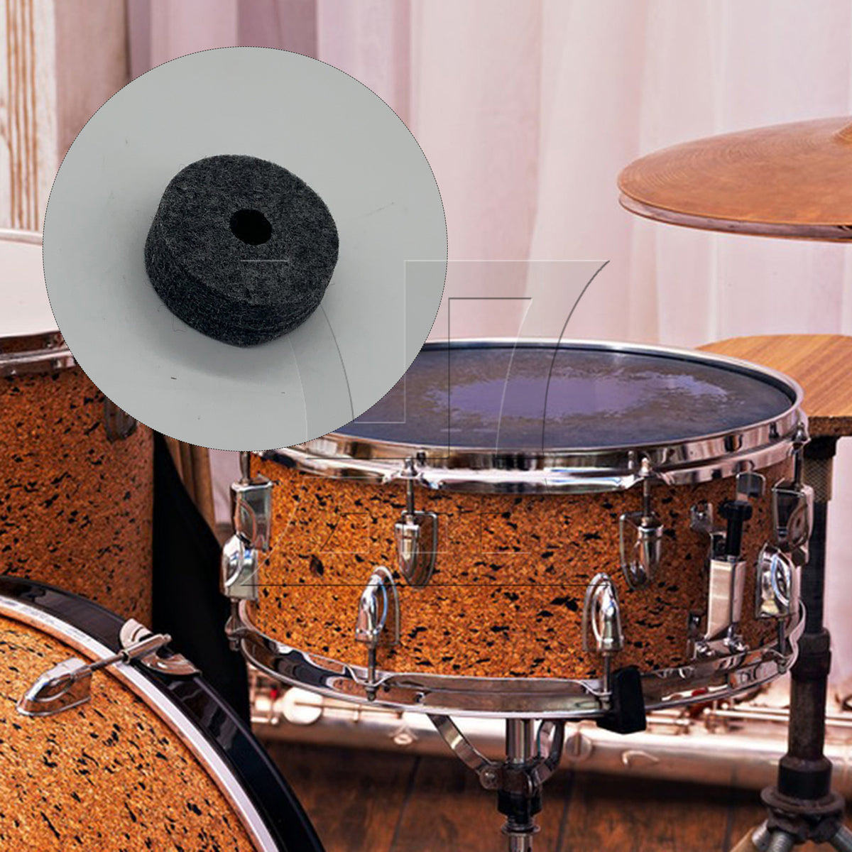 BQLZR 1pc Cymbal Stand Drum Felt Washer 15mm Thick Black for Drum Kit Repair Replacement Parts