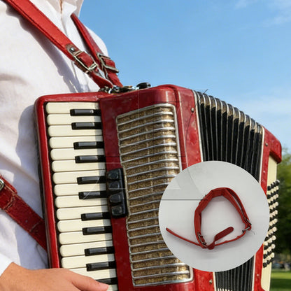BQLZR 1pc Artificial Leather Accordion Strap Red for Accordion Strap Replacement