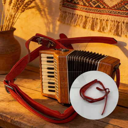 BQLZR 1pc Artificial Leather Accordion Strap Red for Accordion Strap Replacement