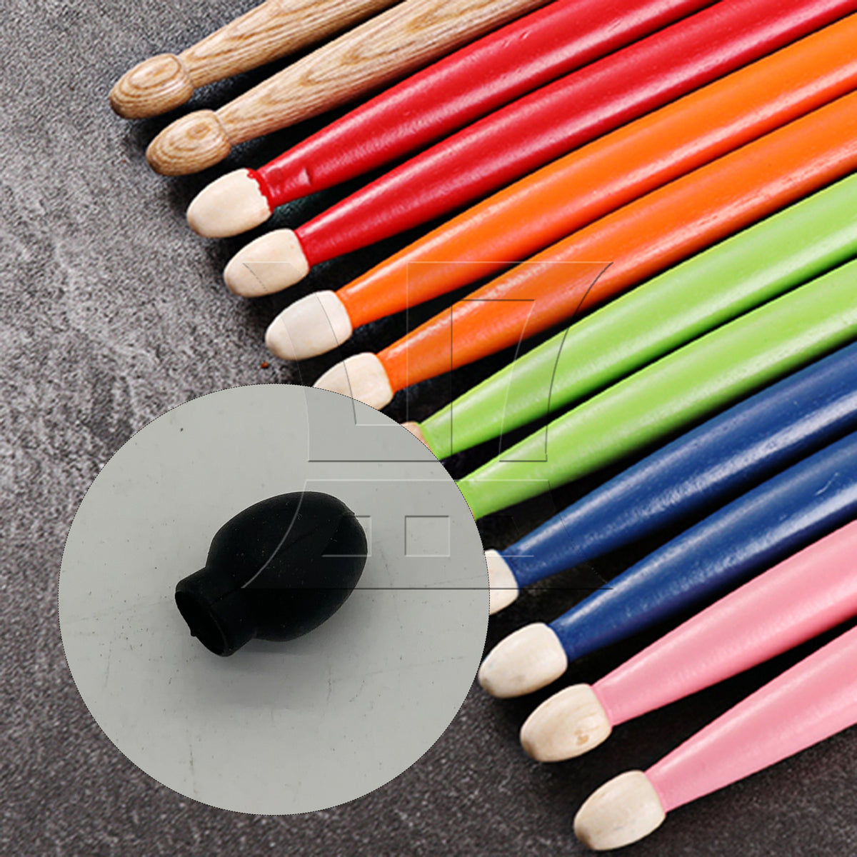 BQLZR 1pc Rubber Drumstick Tips Black For Drum Kit Repair Replacement Parts