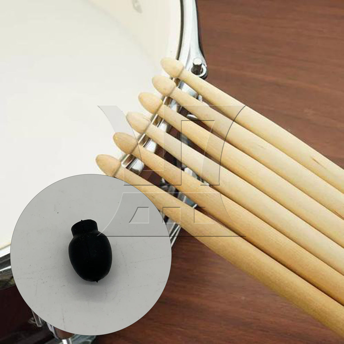 BQLZR 1pc Rubber Drumstick Tips Black For Drum Kit Repair Replacement Parts