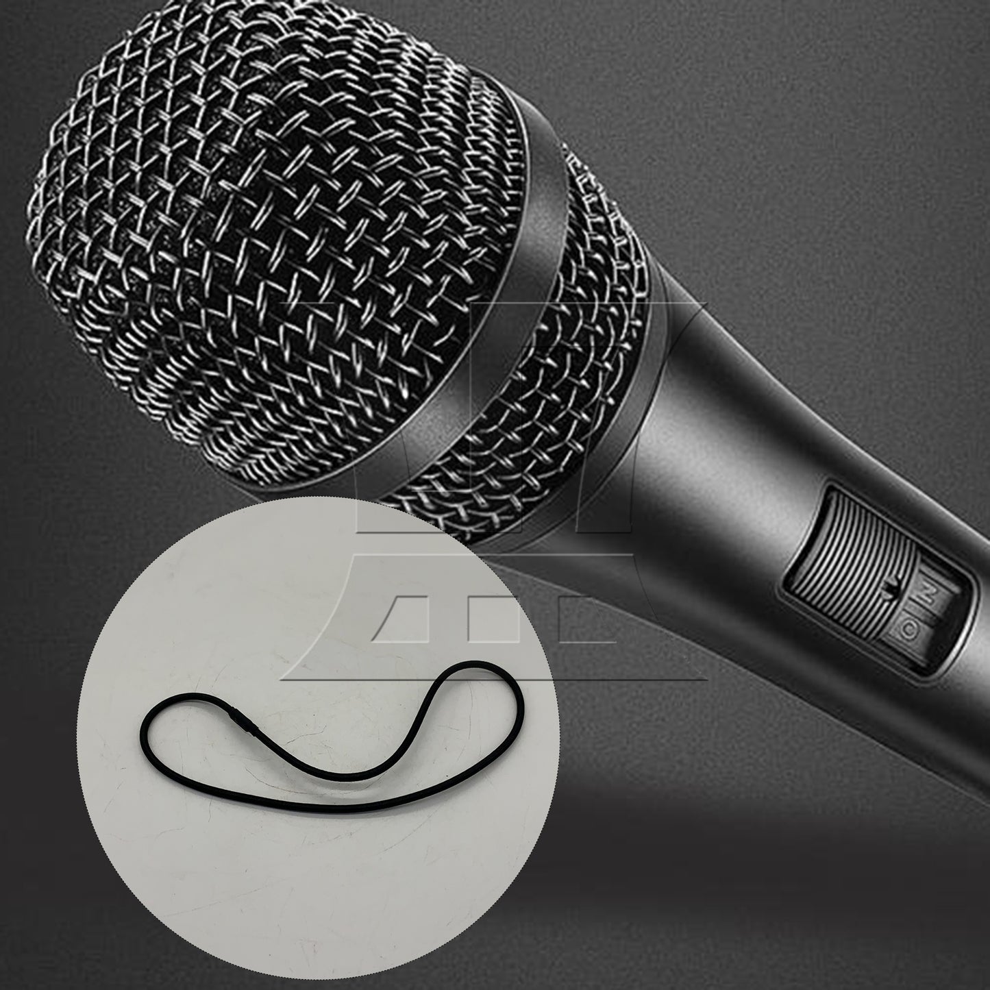 BQLZR 1pc Microphone Shockproof Frame Rubber Band Large Size Black For Microphone Bracket Fixing Installation