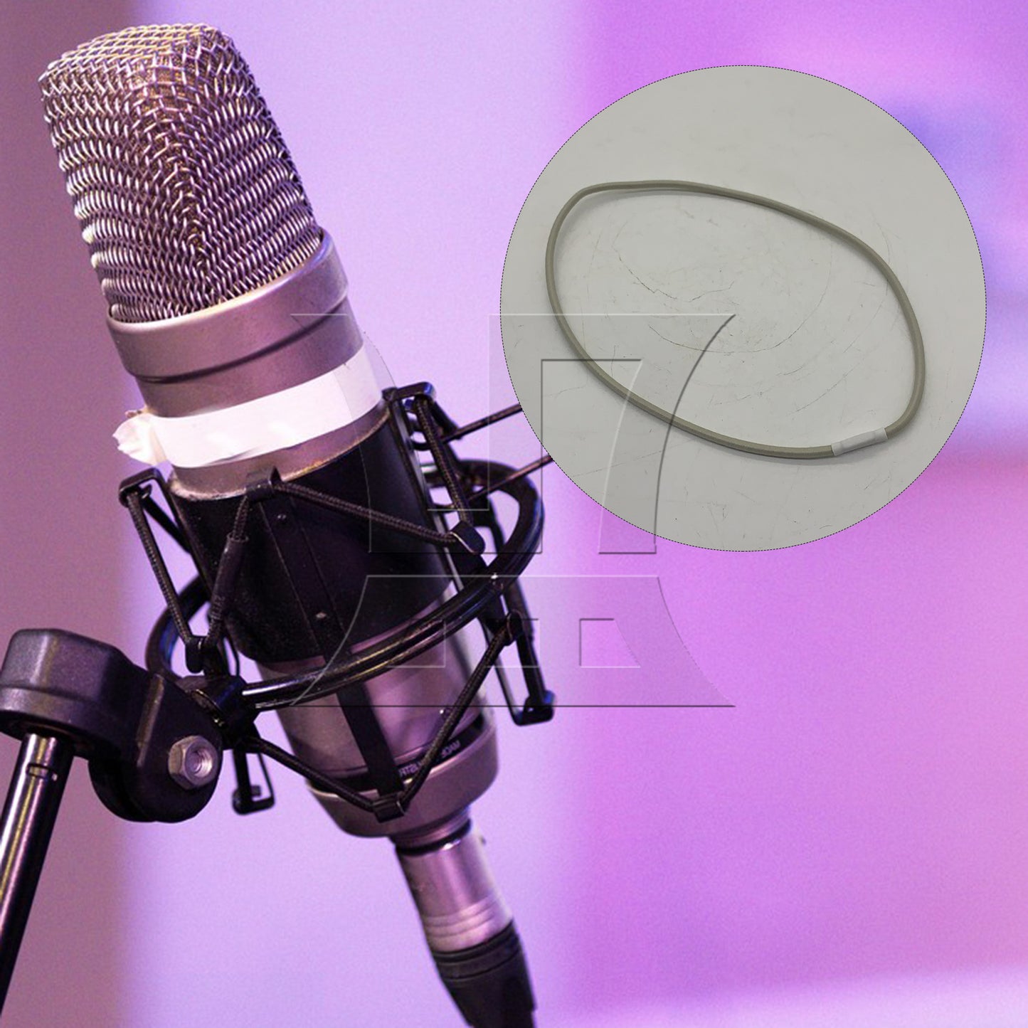BQLZR 1pc Microphone Shock-Proof Rubber Band Large Silver Grey For Microphone Bracket Fixing Installation