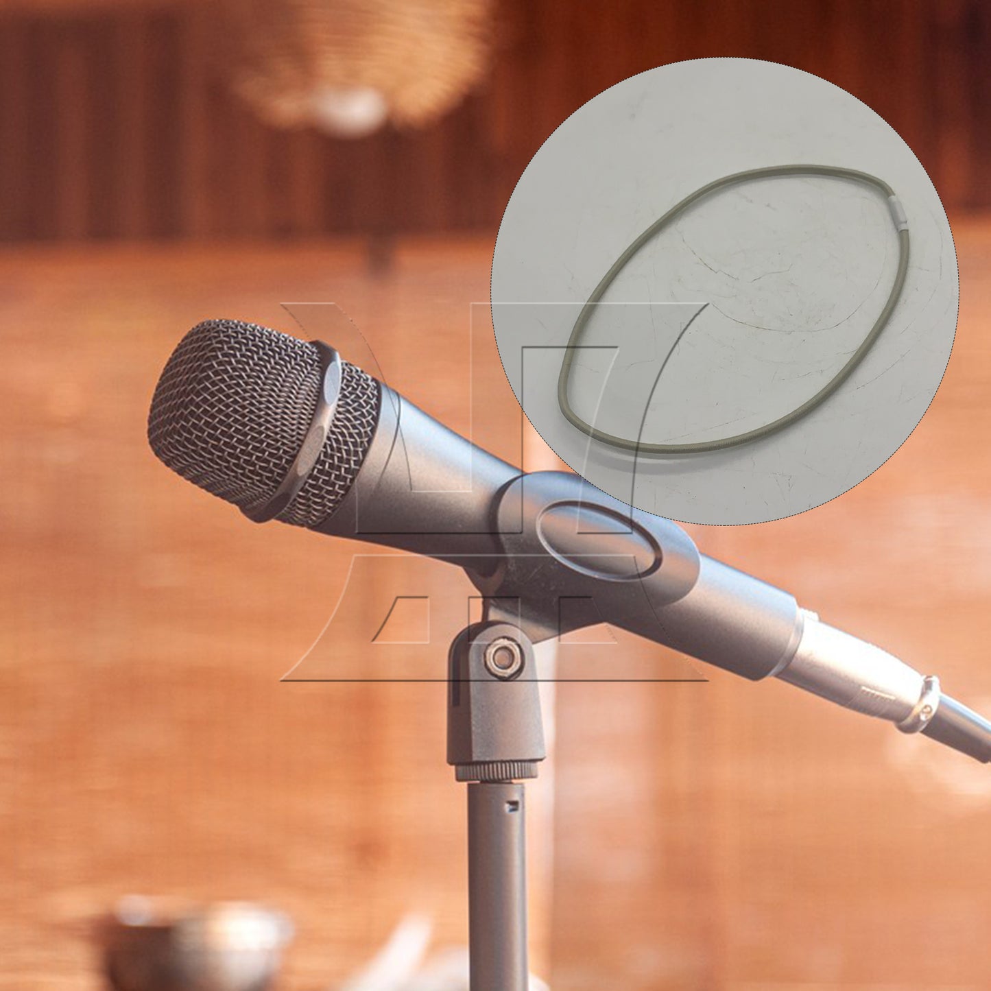 BQLZR 1pc Microphone Shock-Proof Rubber Band Large Silver Grey For Microphone Bracket Fixing Installation